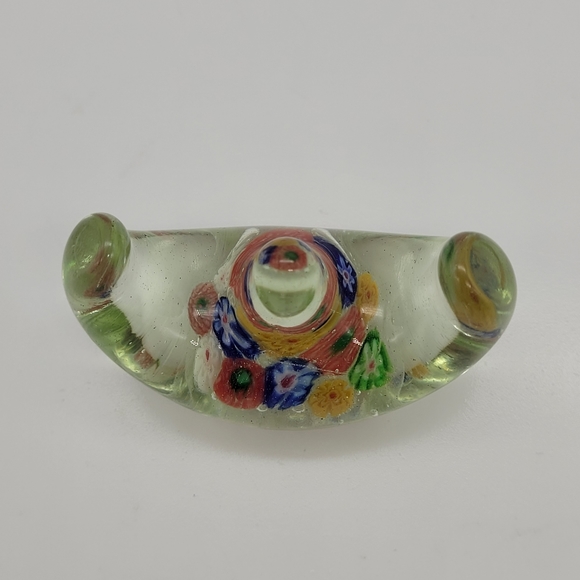 Vintage 1930s Chinese Millefiori Glass Brush Chopstick Holder Paperweight - Picture 6 of 6